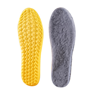 4D超软羊毛保暖鞋垫运动踩屎感男女高弹减震乳胶加绒加厚棉鞋垫冬