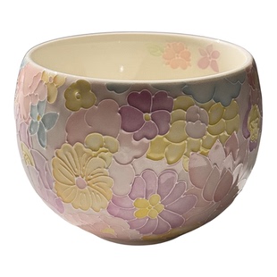 景德镇手绘万花蛋杯主人杯陶瓷茶杯中式茶具家用办公手握杯子礼物