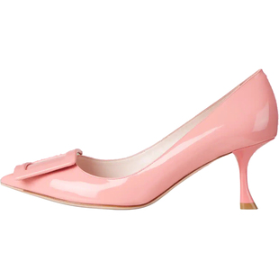 【礼物】Roger Vivier/RV女鞋Viv In The City漆皮方扣高跟鞋