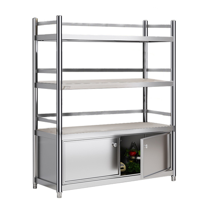 厨房多功能带柜门橱柜置物架