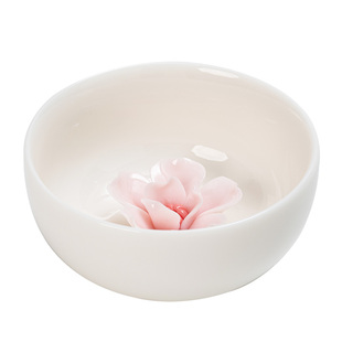 羊脂玉瓷手工捏花杯|白瓷主人杯品茗杯女生单杯陶瓷女士功夫茶具