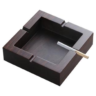 定制中式复古黑檀实木烟灰缸大号带盖家用客厅烟灰缸创意个性潮流