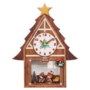 盲盒收纳展示架客厅挂钟表手办防尘展示柜创意圣诞树装饰挂墙时钟