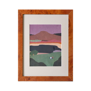 【悠长假期】中古奶油风文艺挂画现代简约设计师软装咖啡角装饰画