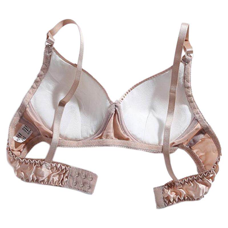 全真丝文胸100%桑蚕丝无钢圈薄模杯运动无钢圈女内衣大码定型胸罩