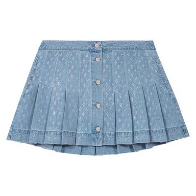 季末7折Maje商场同款2025秋冬款女装法式棉质高腰百褶牛仔半裙