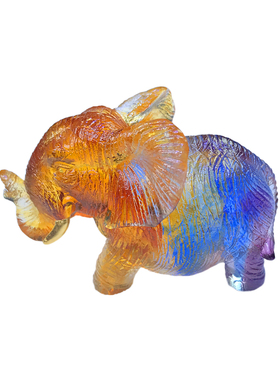 琉璃小象摆件大象工艺品吉祥物高档家居客厅酒柜玄关办公室装饰品