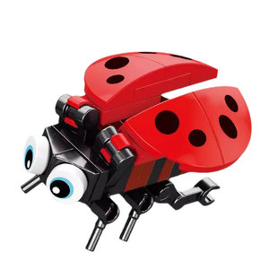 乐乐兄弟昆虫世界微小颗粒拼装积木玩具七星瓢虫儿童益智拼装模型