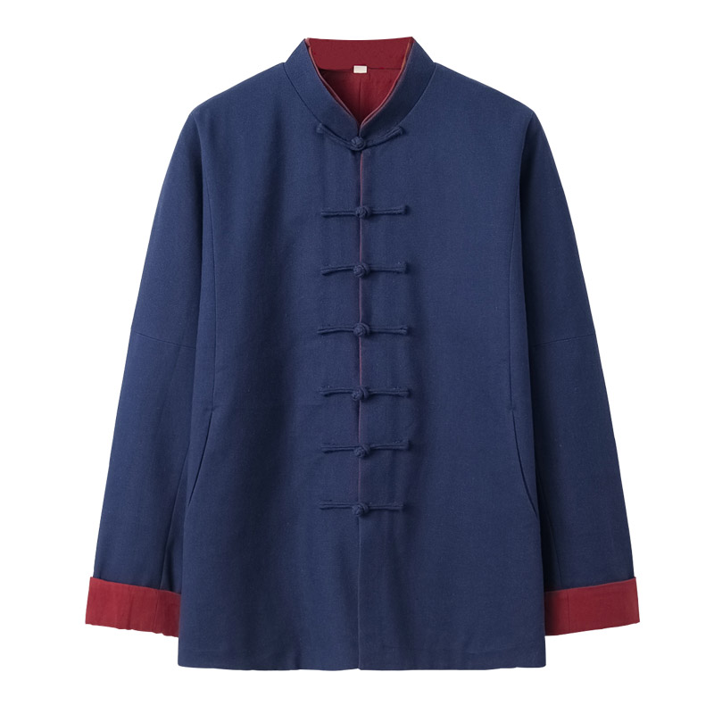 中式唐装男汉服连肩袖外套禅修服