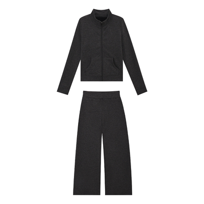 韩系休闲加绒显瘦卫衣套装女秋冬