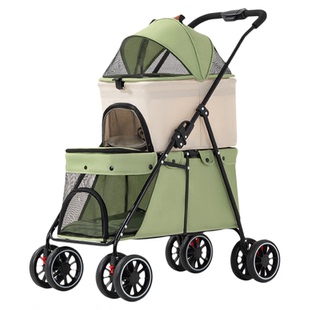 Nakebella双层宠物推车轻便外出可折叠狗狗猫咪户外小推车可分离