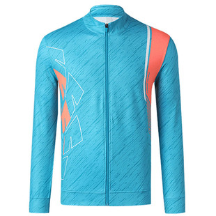 秋冬季长袖羽毛球服套装快干男女外套运动打排球乒乓球衣训练蓝色