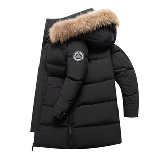 combo康博 长款羽绒服男女款2025冬新款加厚保暖外套95鸭绒真毛领