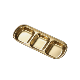 不锈钢韩国烤肉餐具金色火锅蘸料小碟子小碗格味碟小菜碟韩式餐具