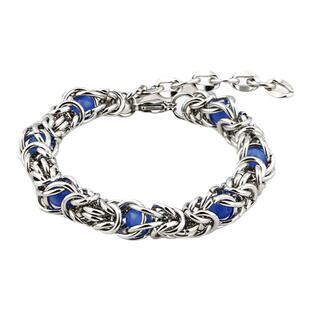 YUSTUDIO朋克重金属克莱因蓝珠钛钢手链潮酷轻奢无性别高级感手饰