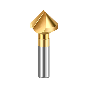 90度镀钛倒角刀直柄HSS高速钢单刃三刃扩孔不锈钢专用倒角钻器头