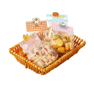 展艺卡通卡头透明曲奇烘焙糯米船打包袋牛轧糖奶酥雪花酥饼干专用