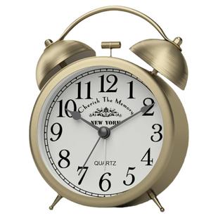 康巴丝复古闹钟学生用卧室大音量金属闹铃儿童家用起床静音床头钟