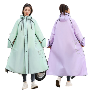 新款暴雨电动车雨衣成人外穿女款单人车分离遮脚骑车专用高端雨披