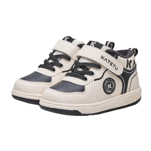 卡特兔儿童板鞋男童高帮鞋2025冬季新款幼儿园小白鞋女童加绒棉鞋