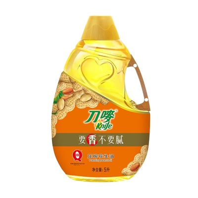 刀唛/Knife压榨花生油5L瓶装 家用食用植物油旗舰店