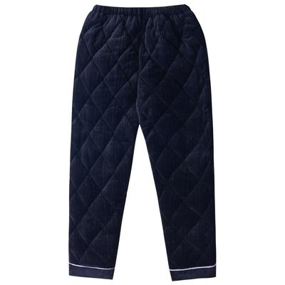 加厚睡裤单件男士珊瑚绒夹棉长裤