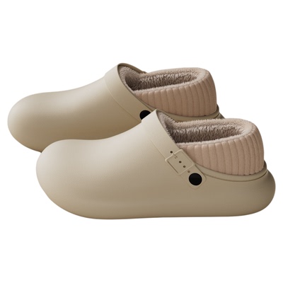 防水棉拖鞋女保暖厚底防滑防臭