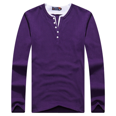 【M-7XL】胖子V领肥佬长袖t恤