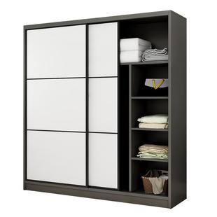 全实木衣柜家用卧室新款推拉门衣橱出租房用储物收纳定制儿童柜子