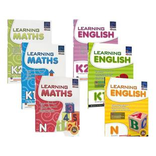 SAP Learning English Math N-K2 新加坡幼儿园英语数学教辅 学习系列英文练习册6册 小班-大班 英文原版正版进口儿童图书