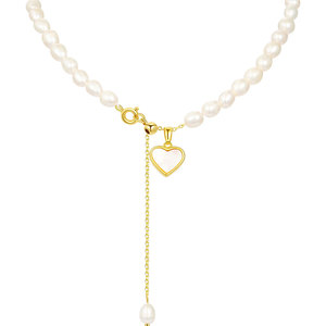 LNIEER爱心天然珍珠项链女巴洛克锁骨链颈链轻奢小众贝母脖子配饰