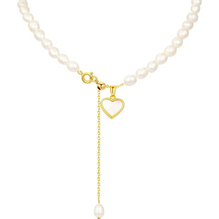 LNIEER爱心天然珍珠项链女巴洛克锁骨链颈链轻奢小众贝母脖子配饰