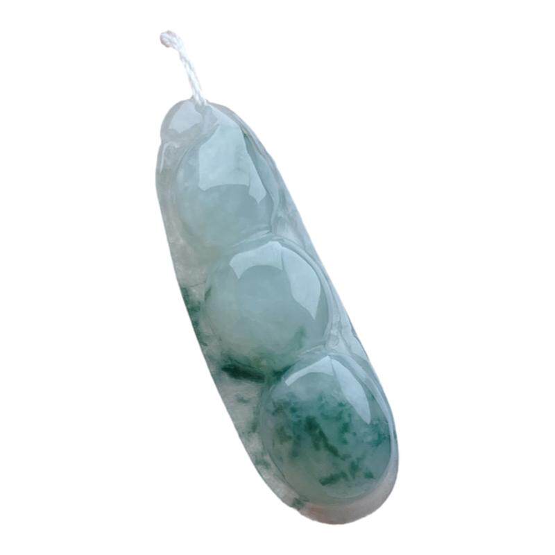 缅甸老坑天然货冰糯种四季豆吊坠