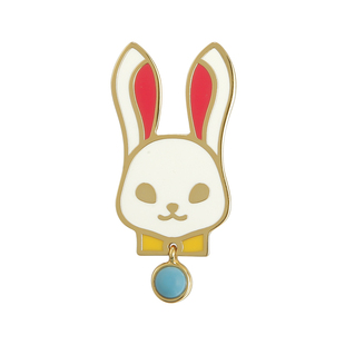 宇宙记号「白兔」胸针 ESREVINU原创设计 珐琅镀金饰品 可爱礼物