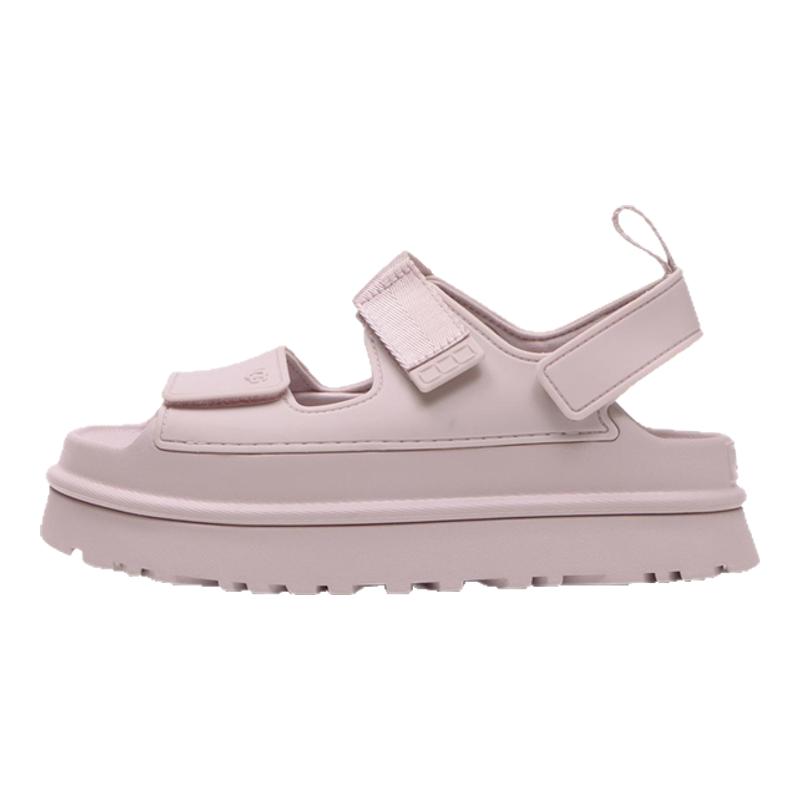 UGG 女款黑色露趾魔术贴一字带厚底运动休闲外穿凉鞋1152685-BLK