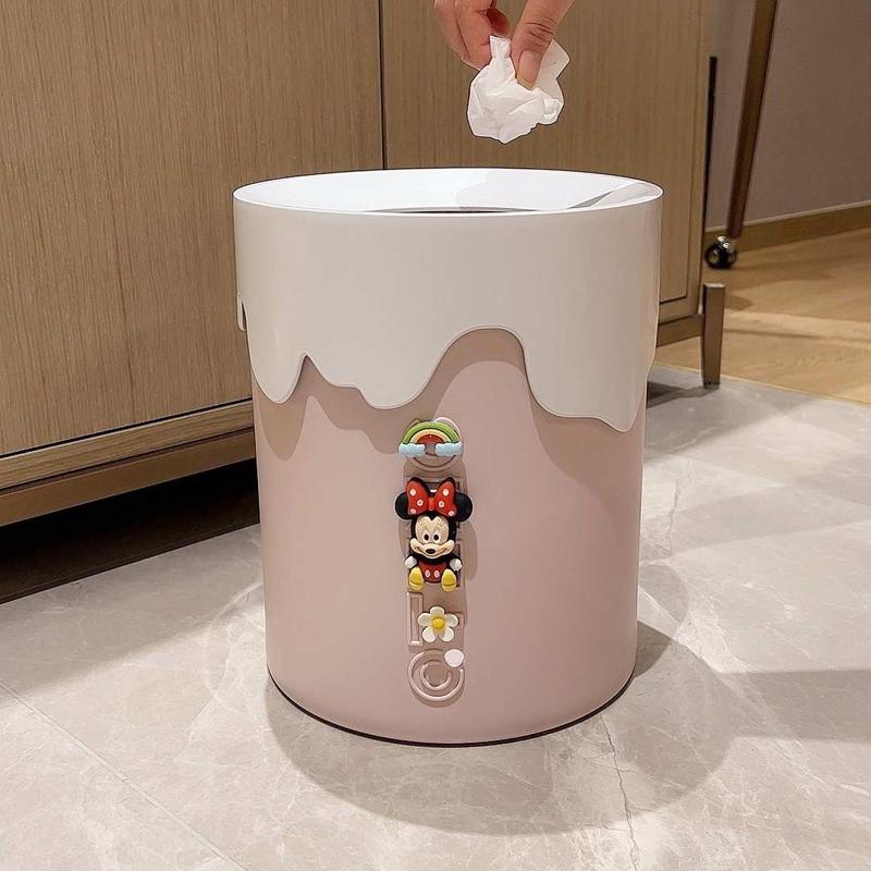 家用可爱垃圾桶客厅大号无盖压圈创意卫生间厕所高颜值大容量纸篓