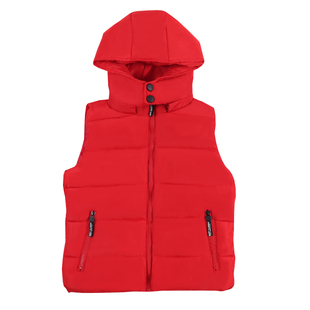 2025新款儿童马甲冬季加厚男女童宝宝中大童羽绒棉坎肩连帽外穿2