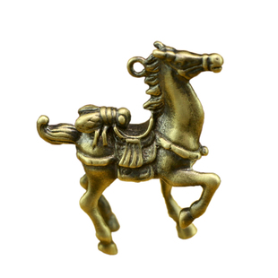 小铜马挂件黄铜马上赢钥匙扣挂仿古铜微雕铜艺苍蝇骏马小摆件铜器