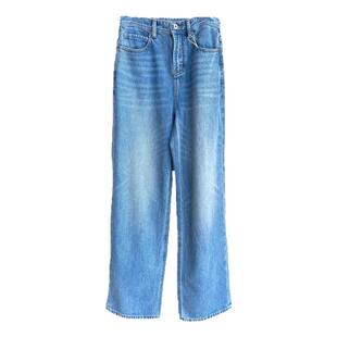 AMR UU◆含醋酸天丝高品质显瘦高腰直筒窄版牛仔阔腿裤女春夏新款