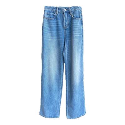 AMR UU◆含醋酸天丝高品质显瘦高腰直筒窄版牛仔阔腿裤女春夏新款