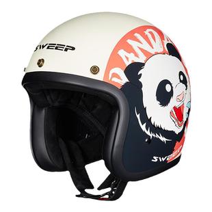 SWEEP摩托车头盔男碳纤维复古半盔女四季通用3C认证半覆式头盔RS1