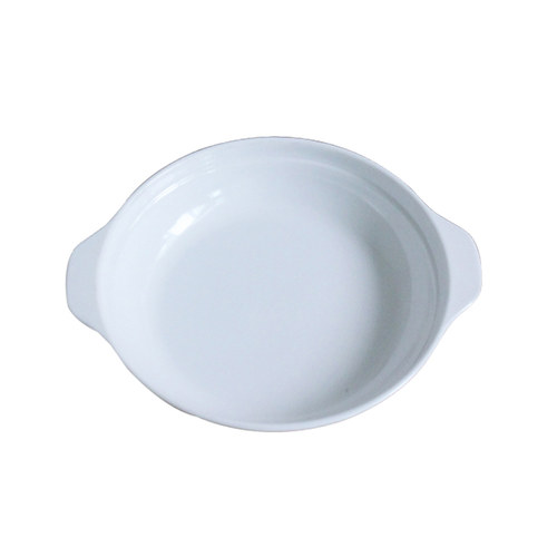 双耳盘圆形菜盘子鲍鱼盘商用鱼盘密胺仿瓷餐具带耳汤盘专用餐具