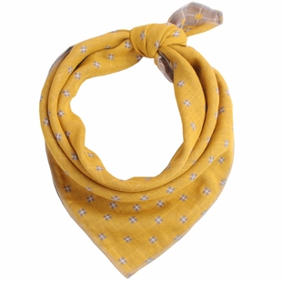 新纯棉宝宝围巾韩版双面婴幼儿三角巾防风春秋男女儿童方巾领巾冬