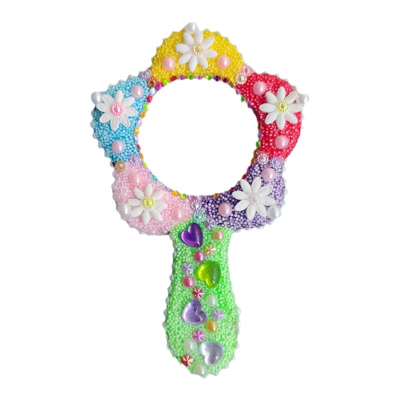 儿童diy雪花泥材料包 手工制品珍珠泥小镜子粘土画 女孩玩具礼物