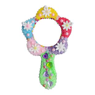 儿童diy雪花泥材料包 手工制品珍珠泥小镜子粘土画 女孩玩具礼物