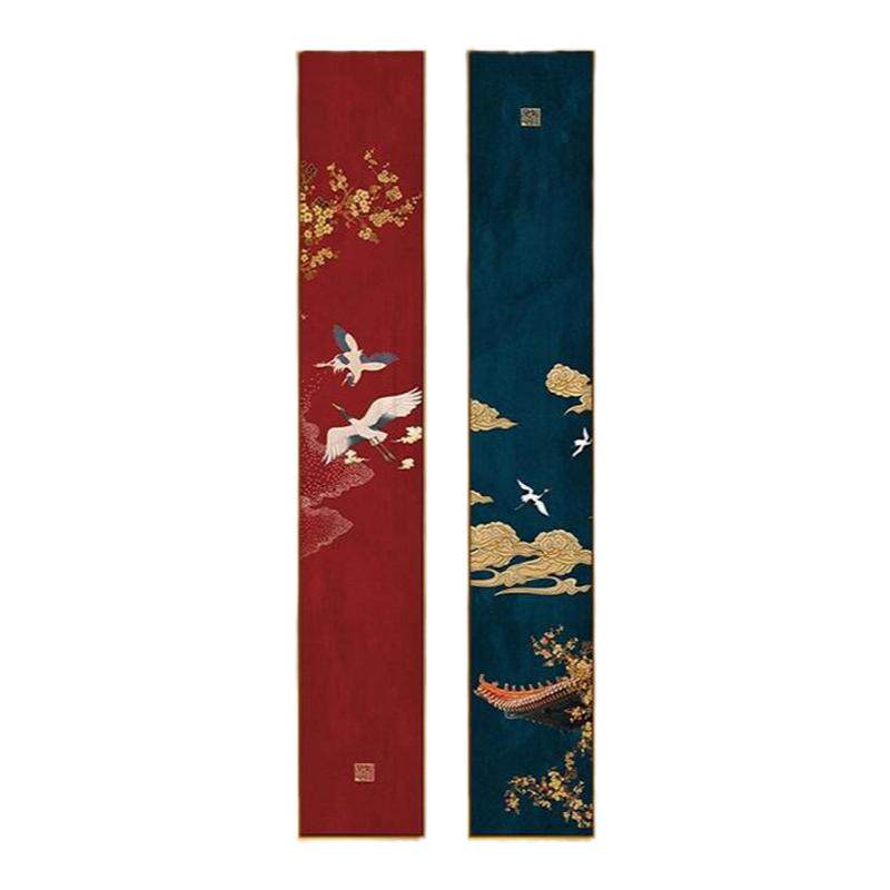 新中式条屏挂画走廊入户玄关竖版装饰画国潮风沙发背景墙茶室字画