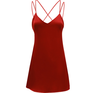 冰丝性感睡衣女款2025新款夏季法式纯欲露背高级感小个子吊带睡裙