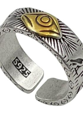 中性钛钢嘻哈荷鲁斯之眼戒指