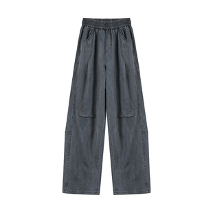 @港仔文艺男 军绿色工装裤男冬季加绒加厚男款直筒阔腿休闲裤子