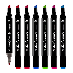 Touch mark马克笔黑色油性笔速干学生动漫手绘大容量彩色绘画笔可加墨不掉色勾线笔美术生专用涂鸦儿童漫画笔